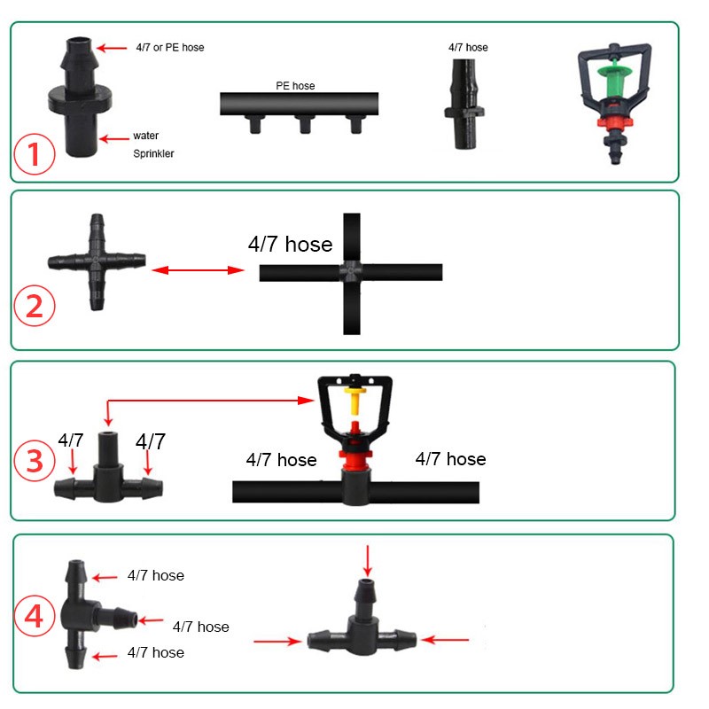 Irrigation Drip Tape - 50 قطعة موصلات ري بالتنقيط للحدائق،