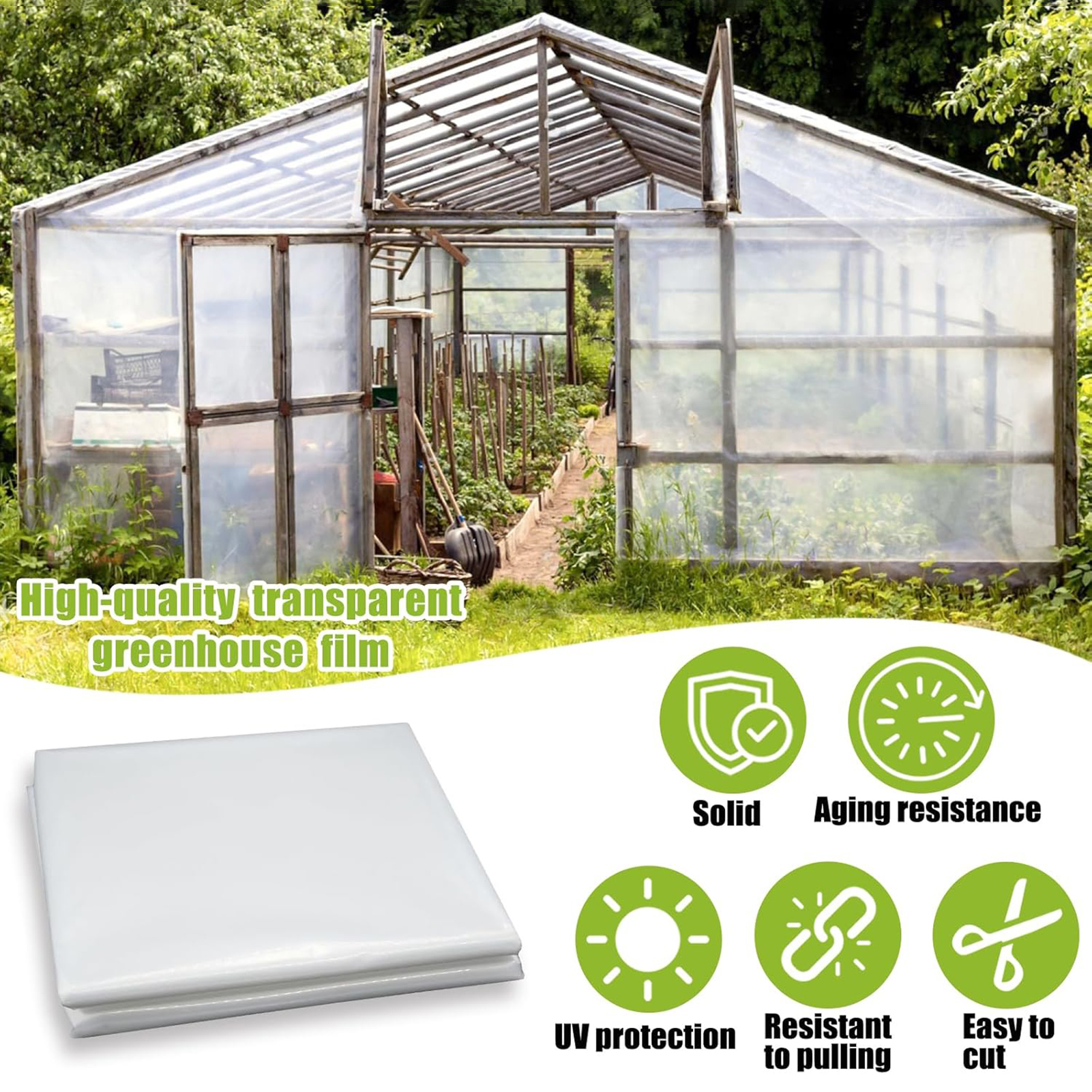 Greenhouse Plastic Film - فيلم بلاستيكي شفاف للبيوت الزجاجية 2×10